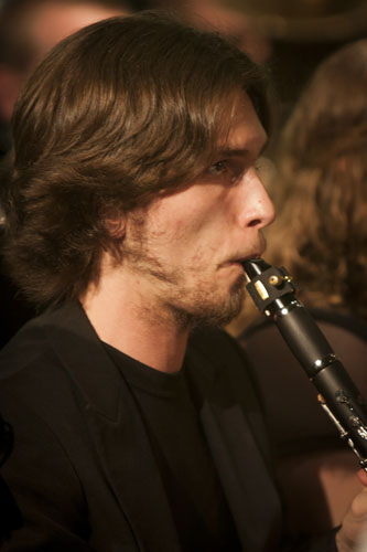 Clarinet players performing at a State Line concert