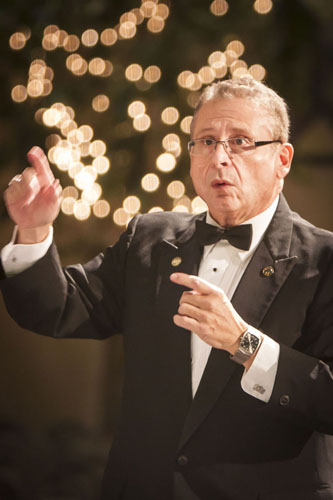 Ensemble members performing at the holidays